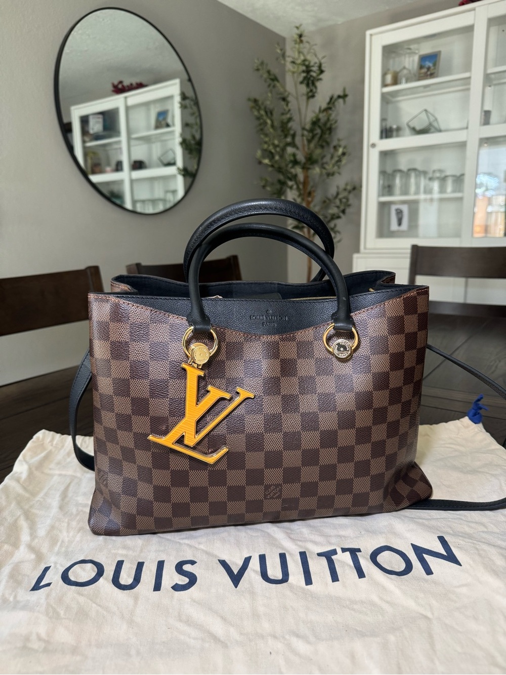 Louis Vuitton Damier Ebene Riverside with shoulder strap